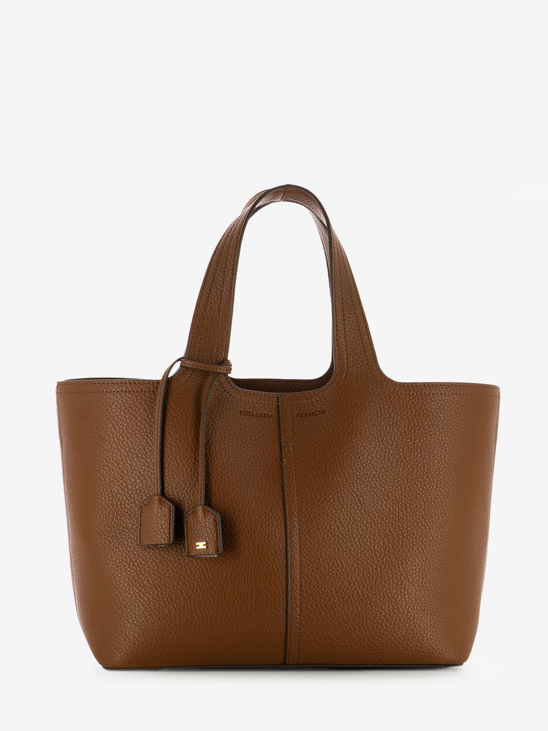 Medium cognac eco-leather bag