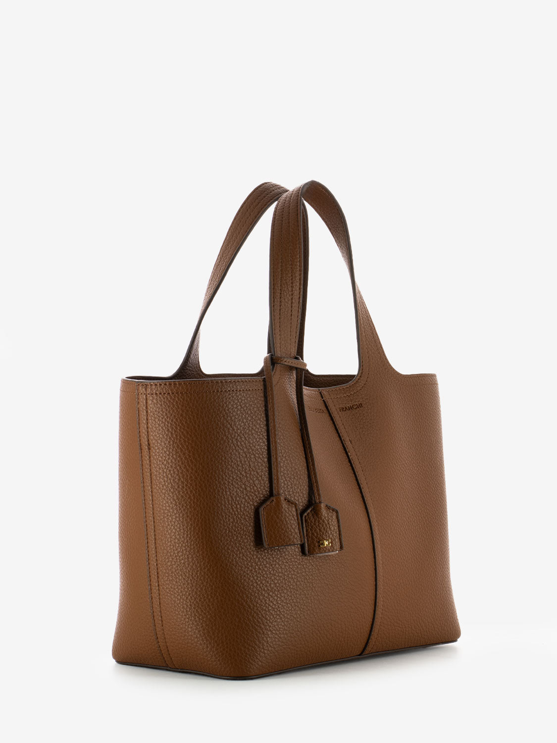 Medium cognac eco-leather bag