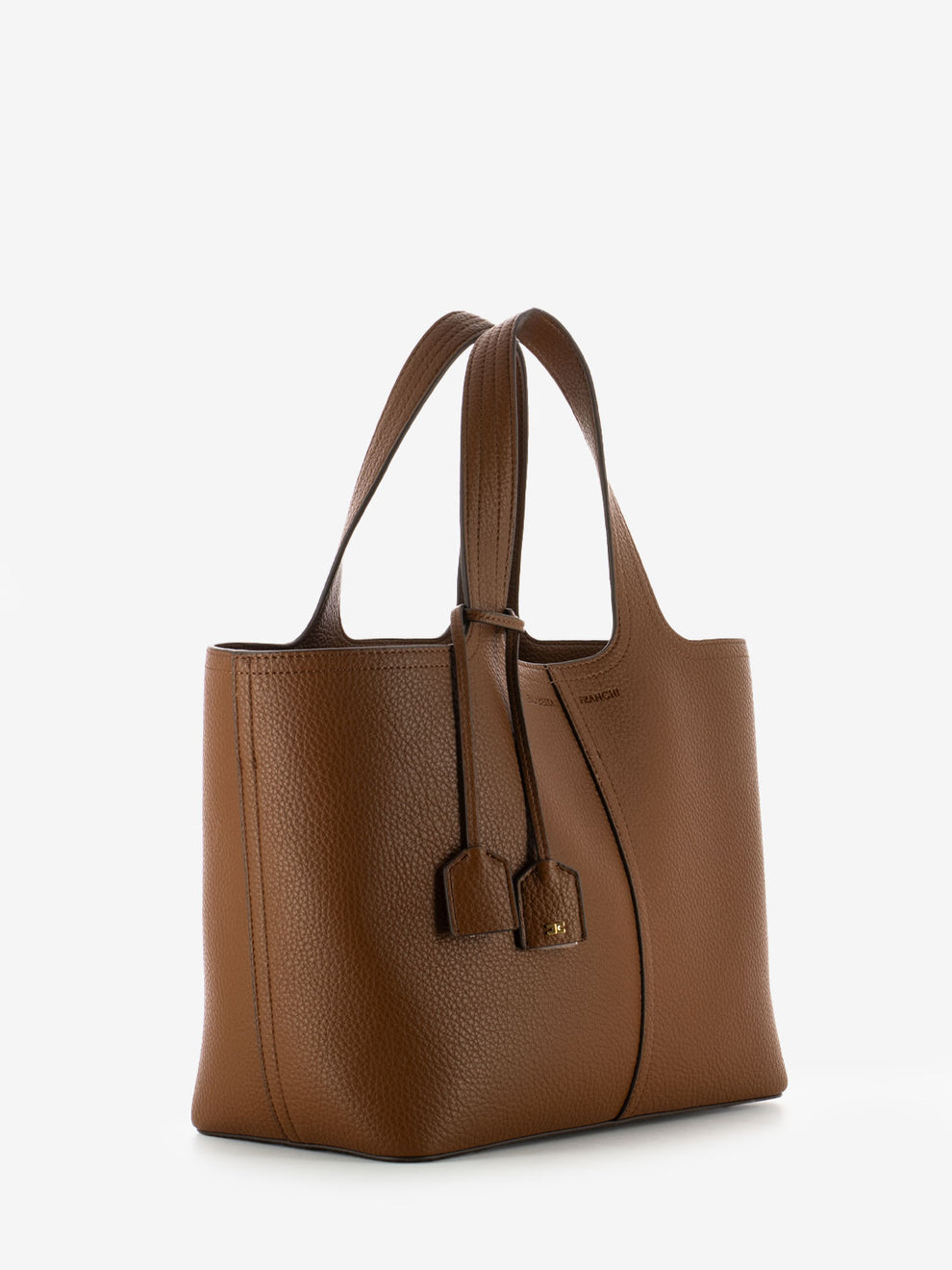 Medium cognac eco-leather bag