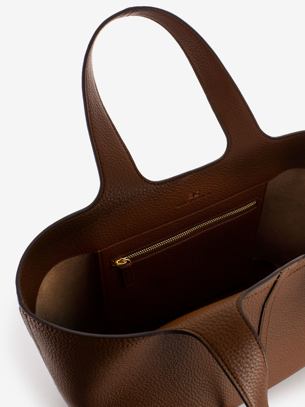 Medium cognac eco-leather bag