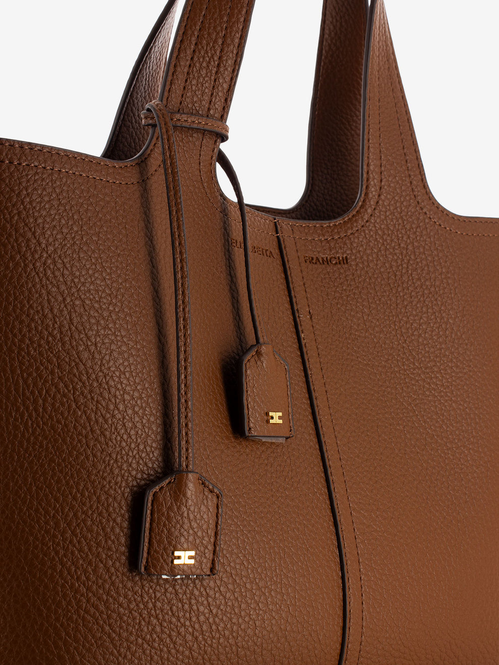 Medium cognac eco-leather bag