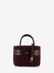 ELISABETTA FRANCHI - Borsa piccola a mano in jacquard bordeaux