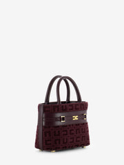 ELISABETTA FRANCHI - Borsa piccola a mano in jacquard bordeaux