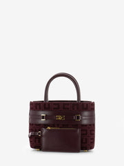 ELISABETTA FRANCHI - Borsa piccola a mano in jacquard bordeaux