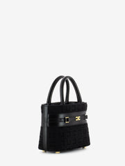 ELISABETTA FRANCHI - Borsa piccola a mano in jacquard nera