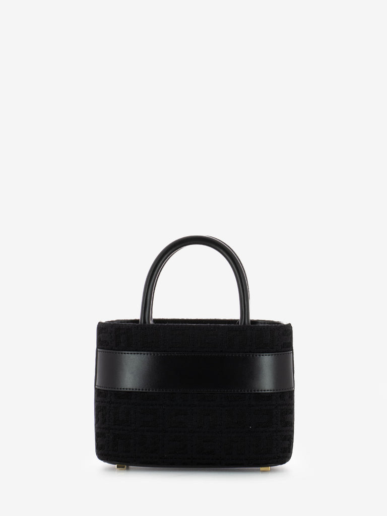 ELISABETTA FRANCHI - Borsa piccola a mano in jacquard nera