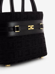 ELISABETTA FRANCHI - Borsa piccola a mano in jacquard nera