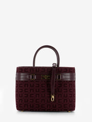 ELISABETTA FRANCHI - Borsa rigida a mano in jacquard bordeaux