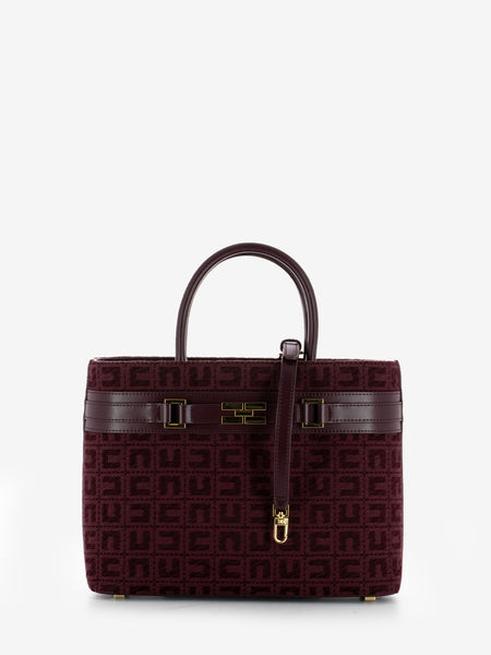 Borsa rigida a mano in jacquard bordeaux