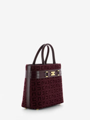 ELISABETTA FRANCHI - Borsa rigida a mano in jacquard bordeaux