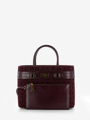 ELISABETTA FRANCHI - Borsa rigida a mano in jacquard bordeaux