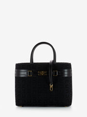 ELISABETTA FRANCHI - Borsa rigida a mano in jacquard nera