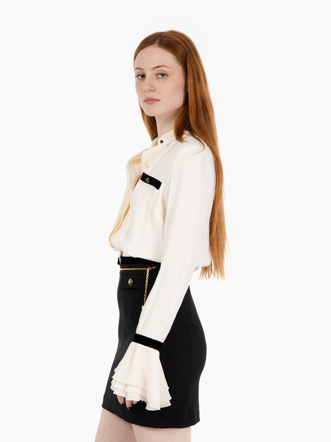 Camicia crop milk / nero