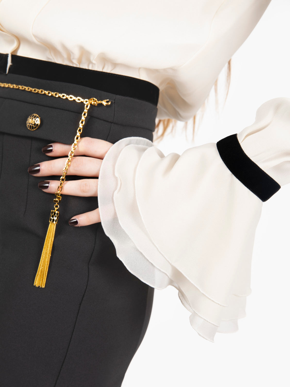 Camicia crop milk / nero