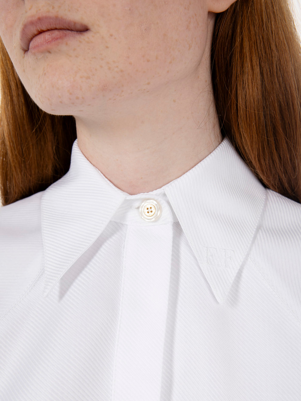 Camicia crop tessuto rigato bianco