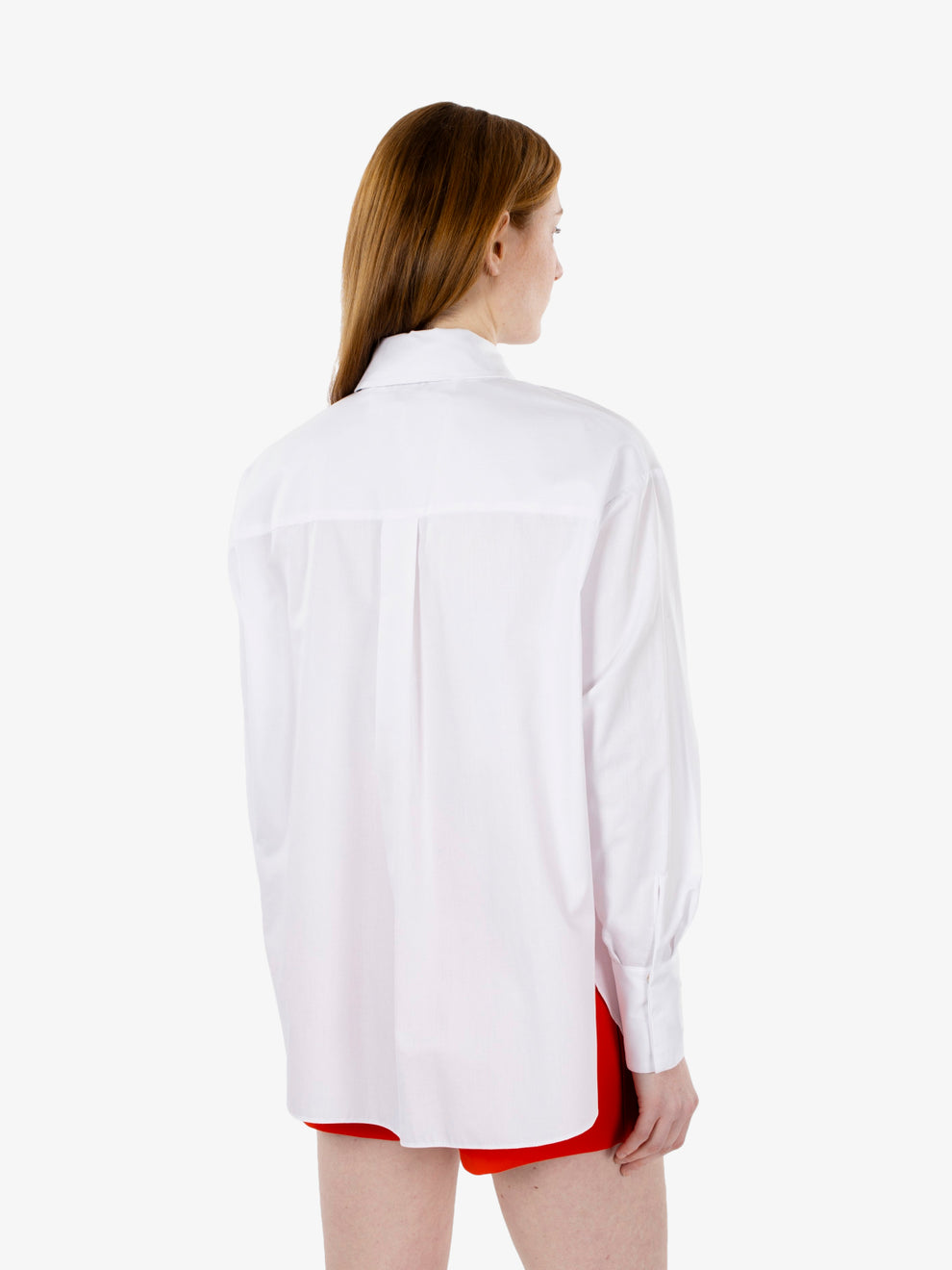 Camicia in cotone con cravatta bianca