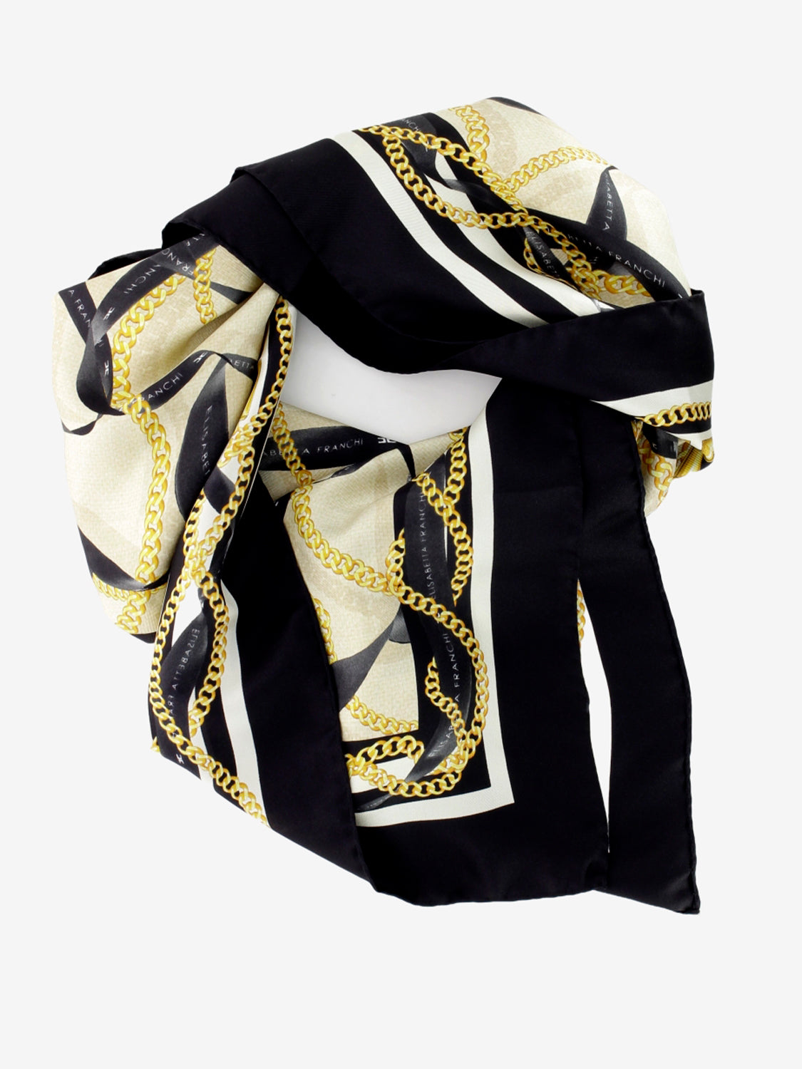 Foulard in twill di seta crema