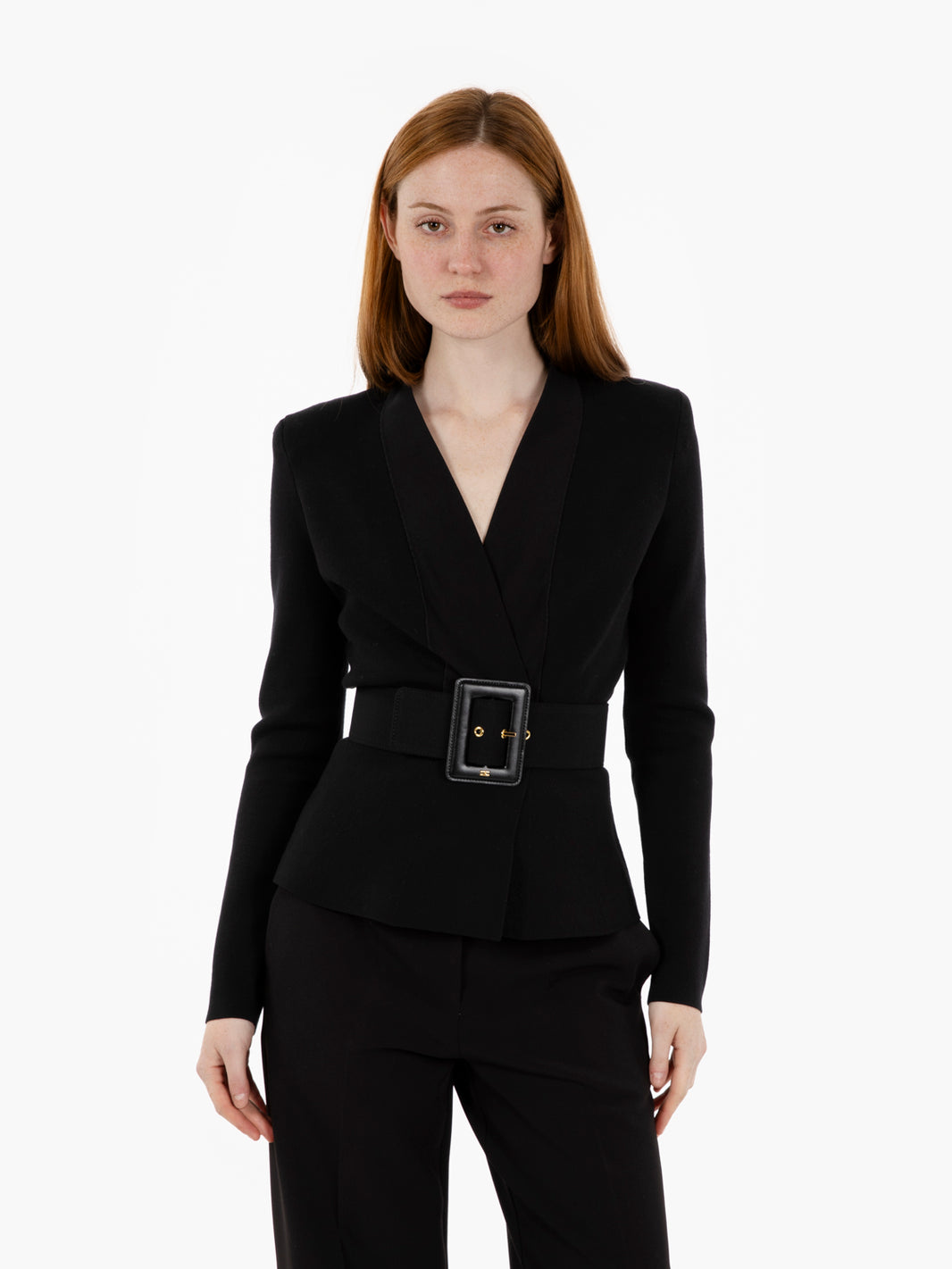 Giacca in maglia con cintura nera