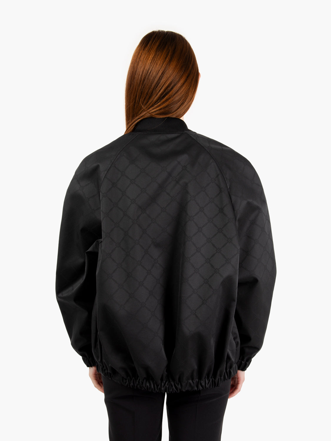 Giubbotto in tessuto tecnico jacquard nero