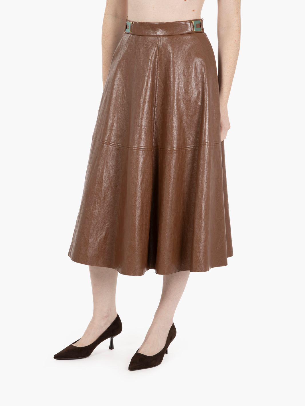 BROWN SUGAR ECO-LEATHER SKIRT GO13656E2_EC1