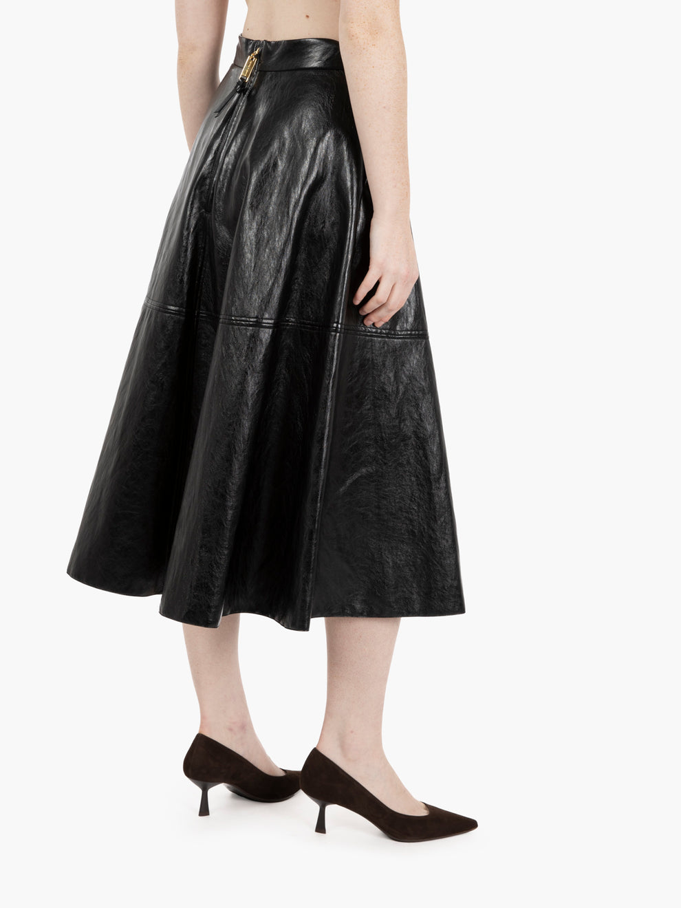 Gonna in craquelé con dettagli logo nero