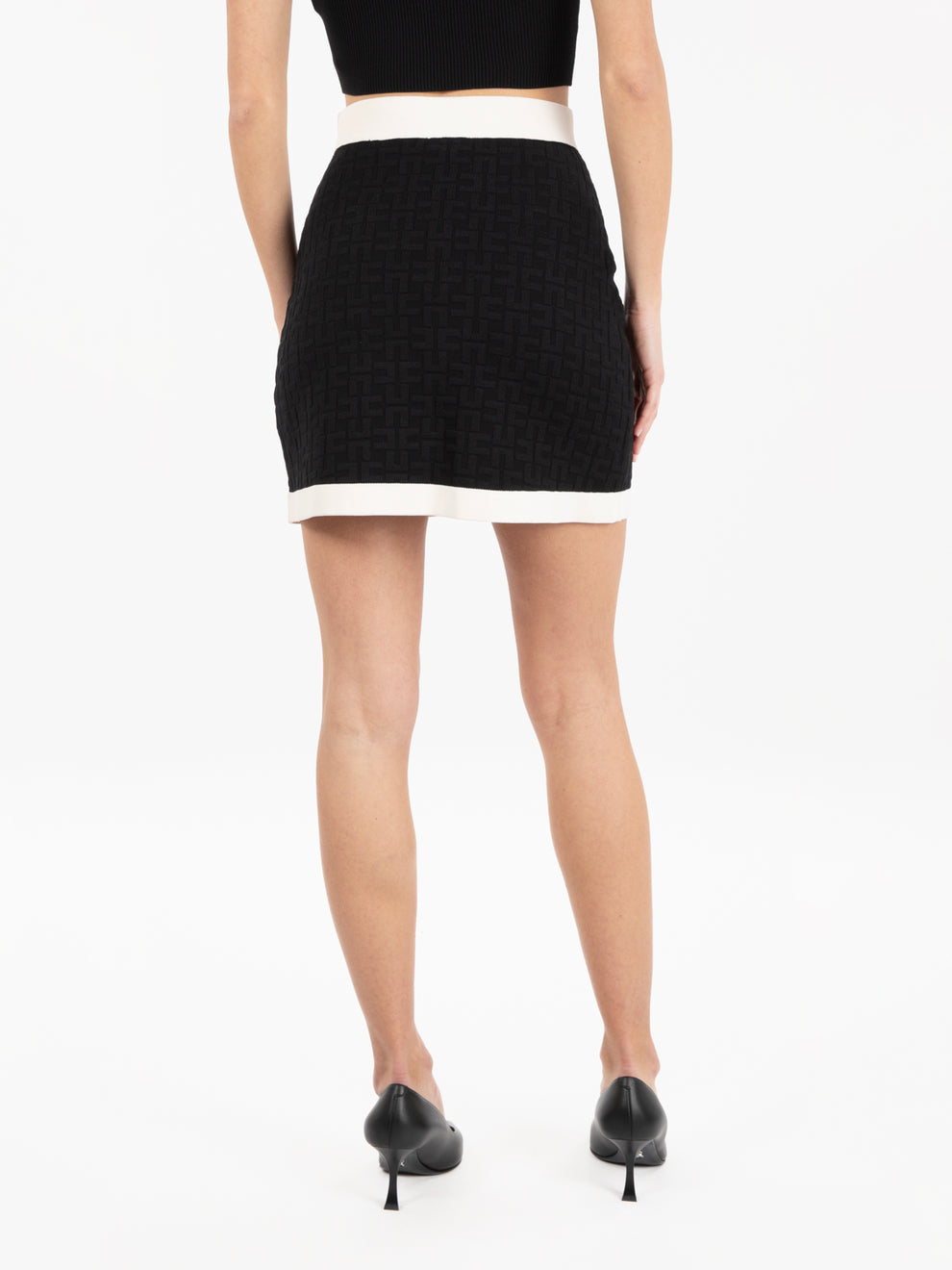 Black Logo Knit Skirt