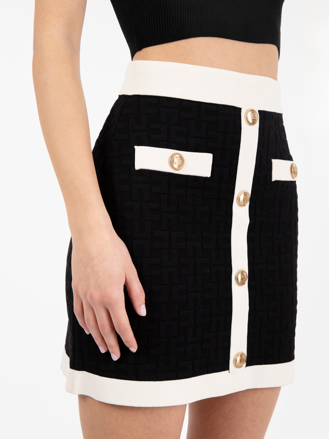 Black Logo Knit Skirt