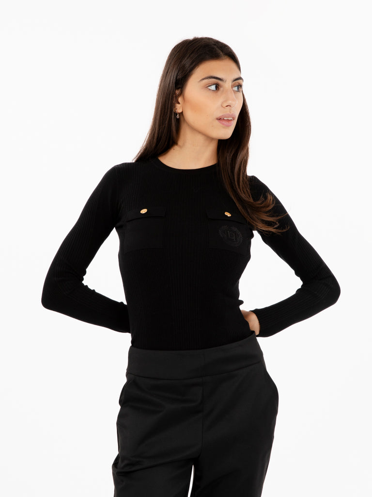 ELISABETTA FRANCHI - Maglia tricot nero