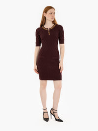 Merlot diamond knit mini dress