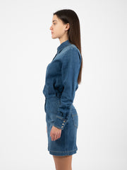 ELISABETTA FRANCHI - Miniabito in jeans denim medio