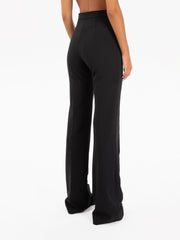 ELISABETTA FRANCHI - Pantalone a palazzo in crêpe stretch con cintura nero