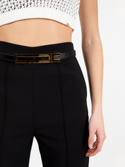 ELISABETTA FRANCHI - Pantalone dritto con cintura nero
