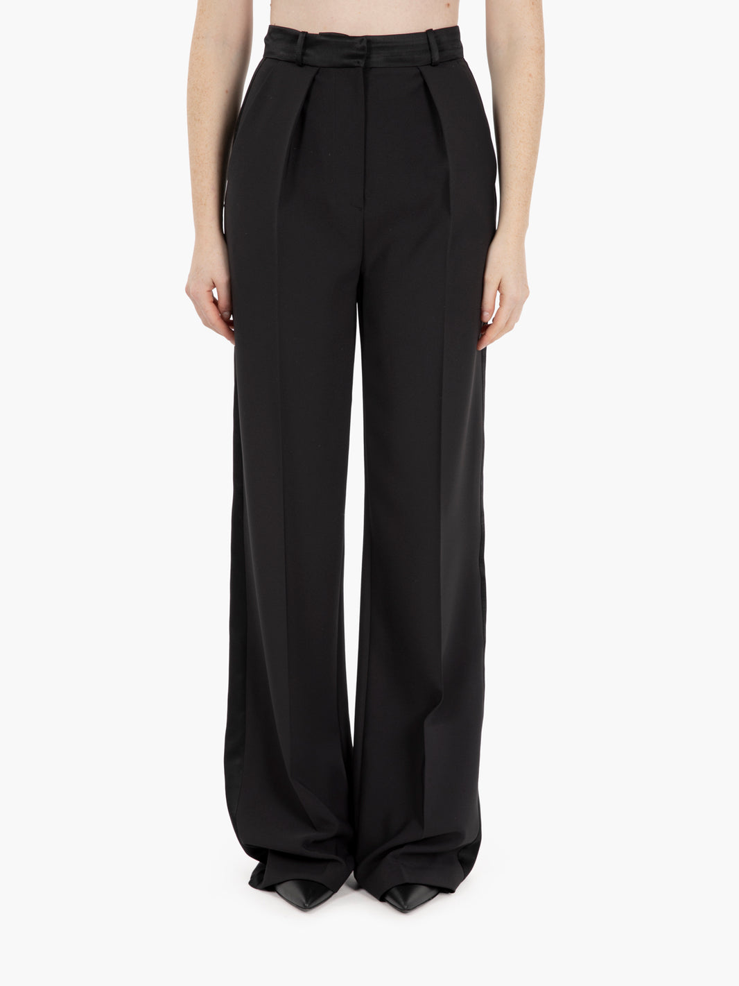 Pantaloni in crêpe fluido nero