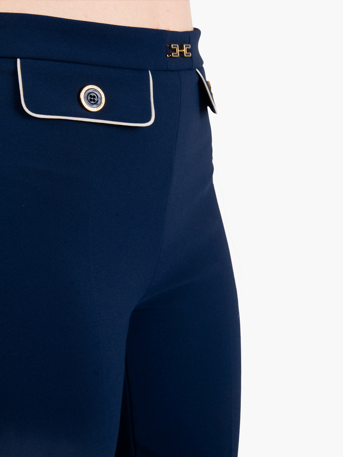 Skinny pants in crepe piping overseas / butter