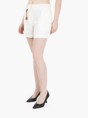 ELISABETTA FRANCHI - Shorts in lino avorio