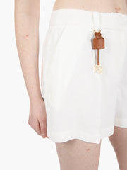 ELISABETTA FRANCHI - Shorts in lino avorio