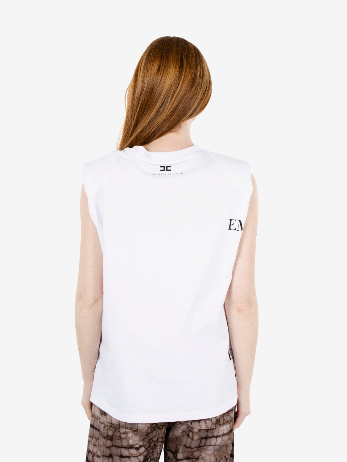 Jersey T-shirt with white lettering print