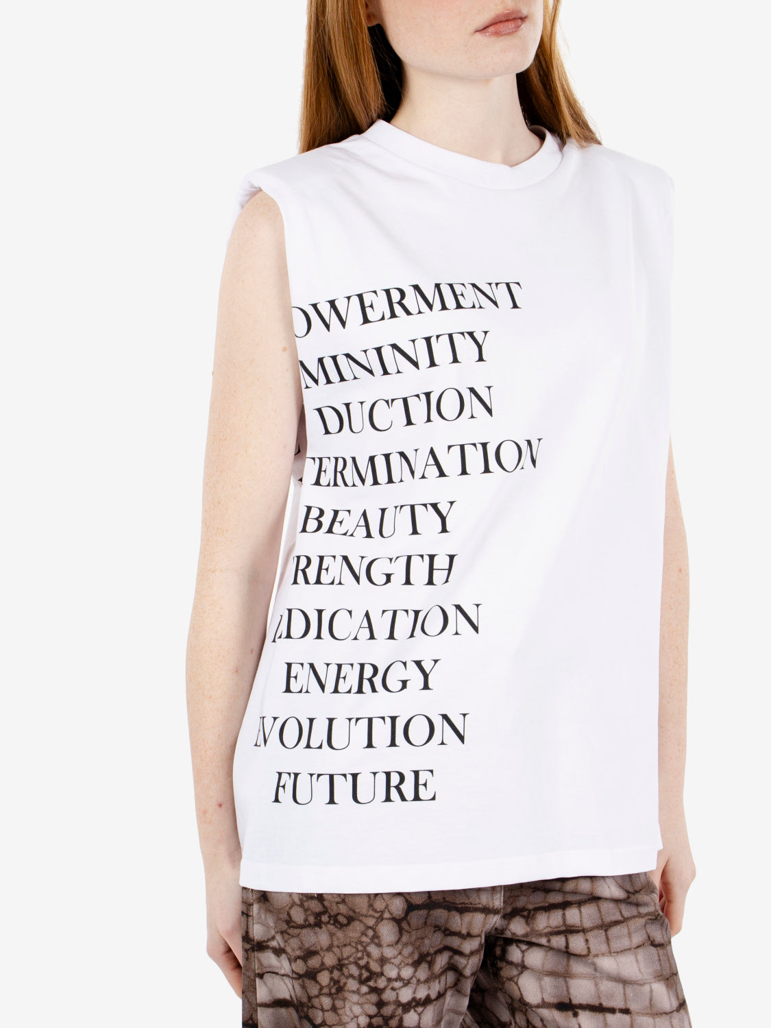Jersey T-shirt with white lettering print