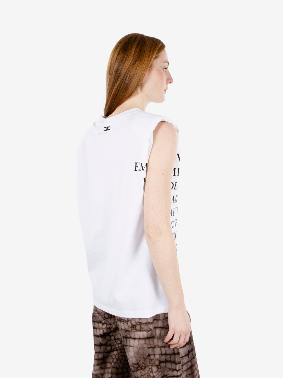 Jersey T-shirt with white lettering print