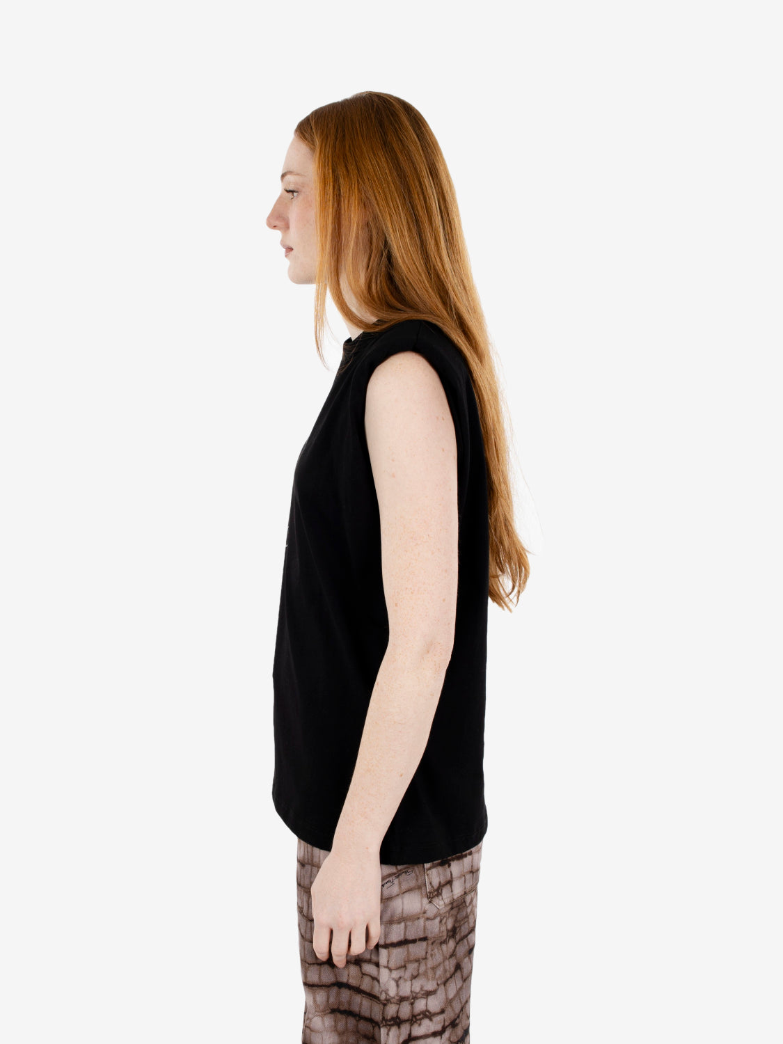 T-shirt in jersey con stampa lettering nera