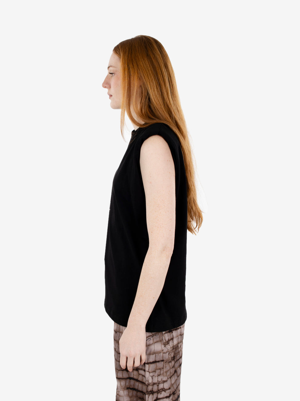 T-shirt in jersey con stampa lettering nera