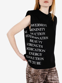 T-shirt in jersey con stampa lettering nera