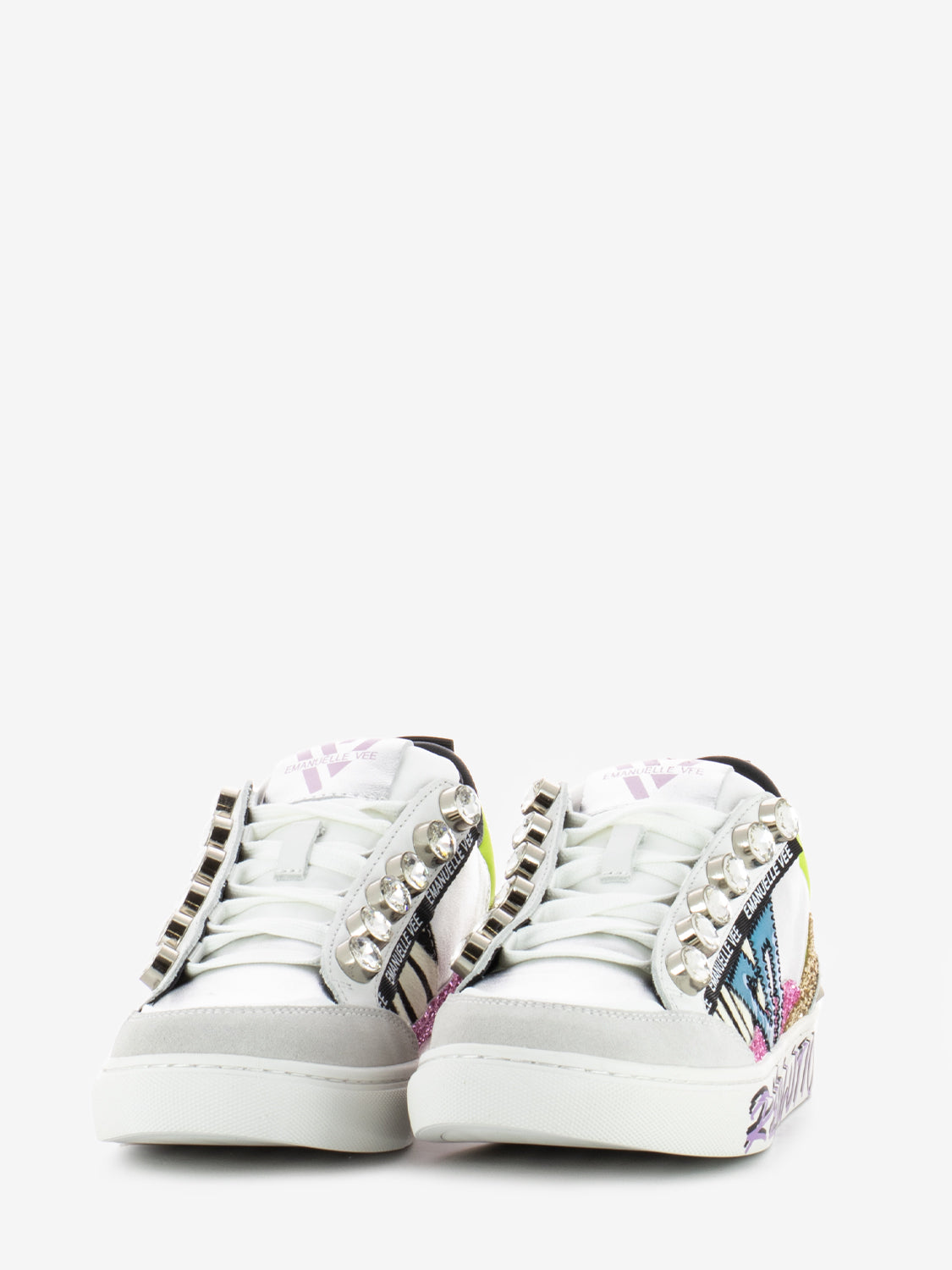 Sneakers Olivia strass animalier white / silver