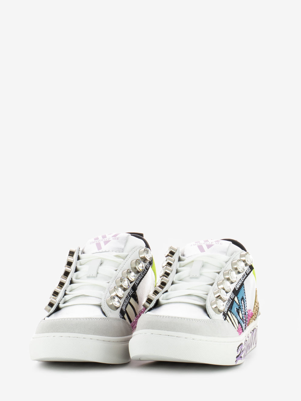 Sneakers Olivia strass animalier white / silver
