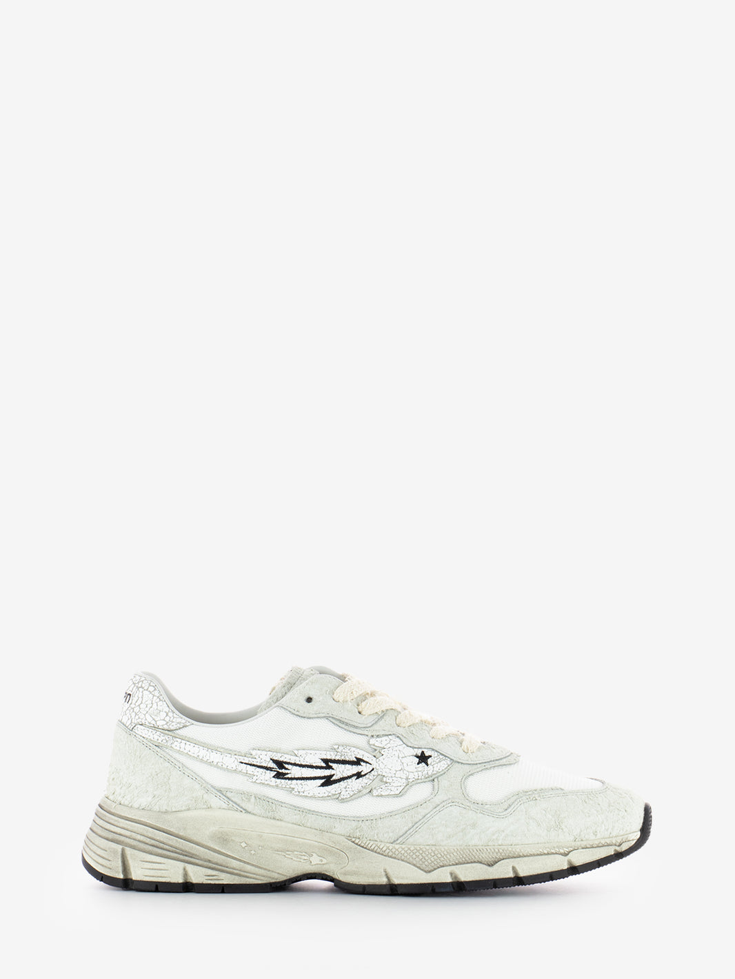 Run Rocket 1 cow suede white sneakers