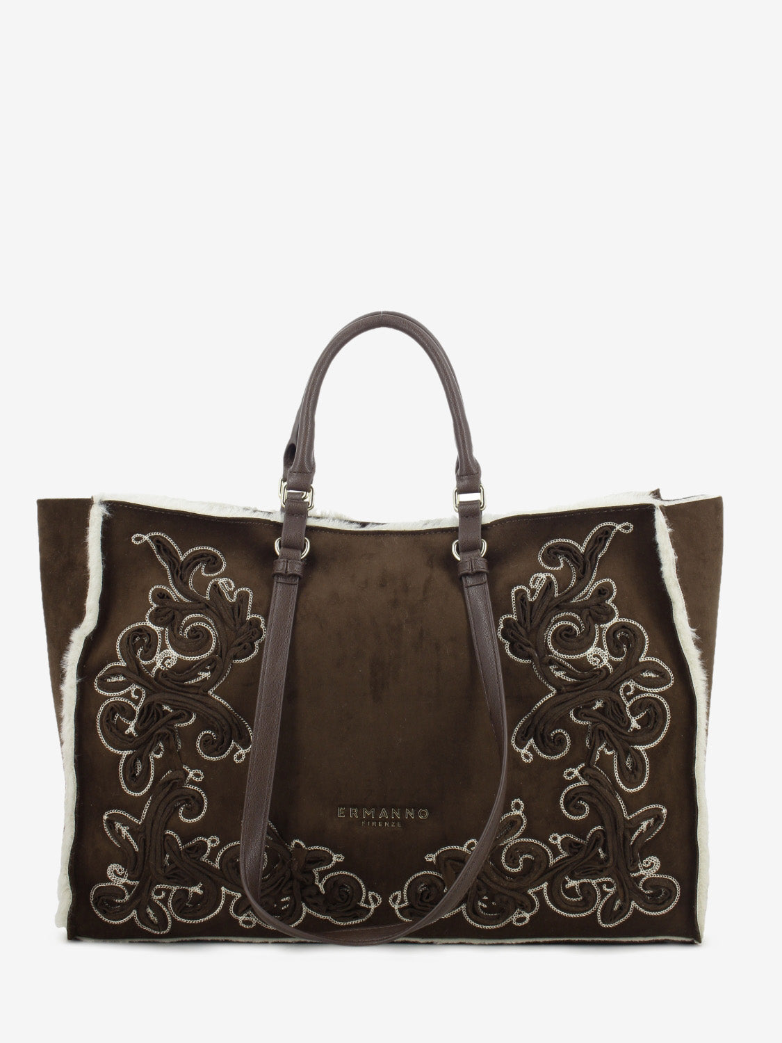 LARGE TOTE BARBARA SHEARLING DARK BROWN 12402297_2259