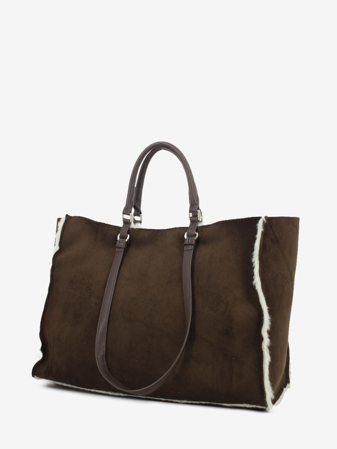 LARGE TOTE BARBARA SHEARLING DARK BROWN 12402297_2259