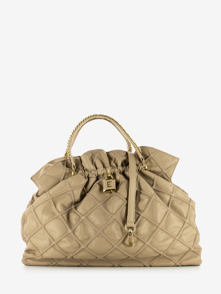 SCERVINO - Borsa Tote Octavia con cuciture beige