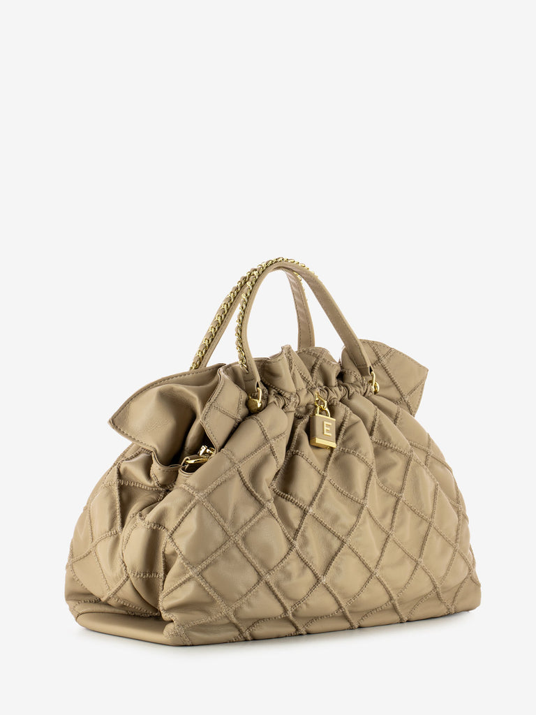 SCERVINO - Borsa Tote Octavia con cuciture beige