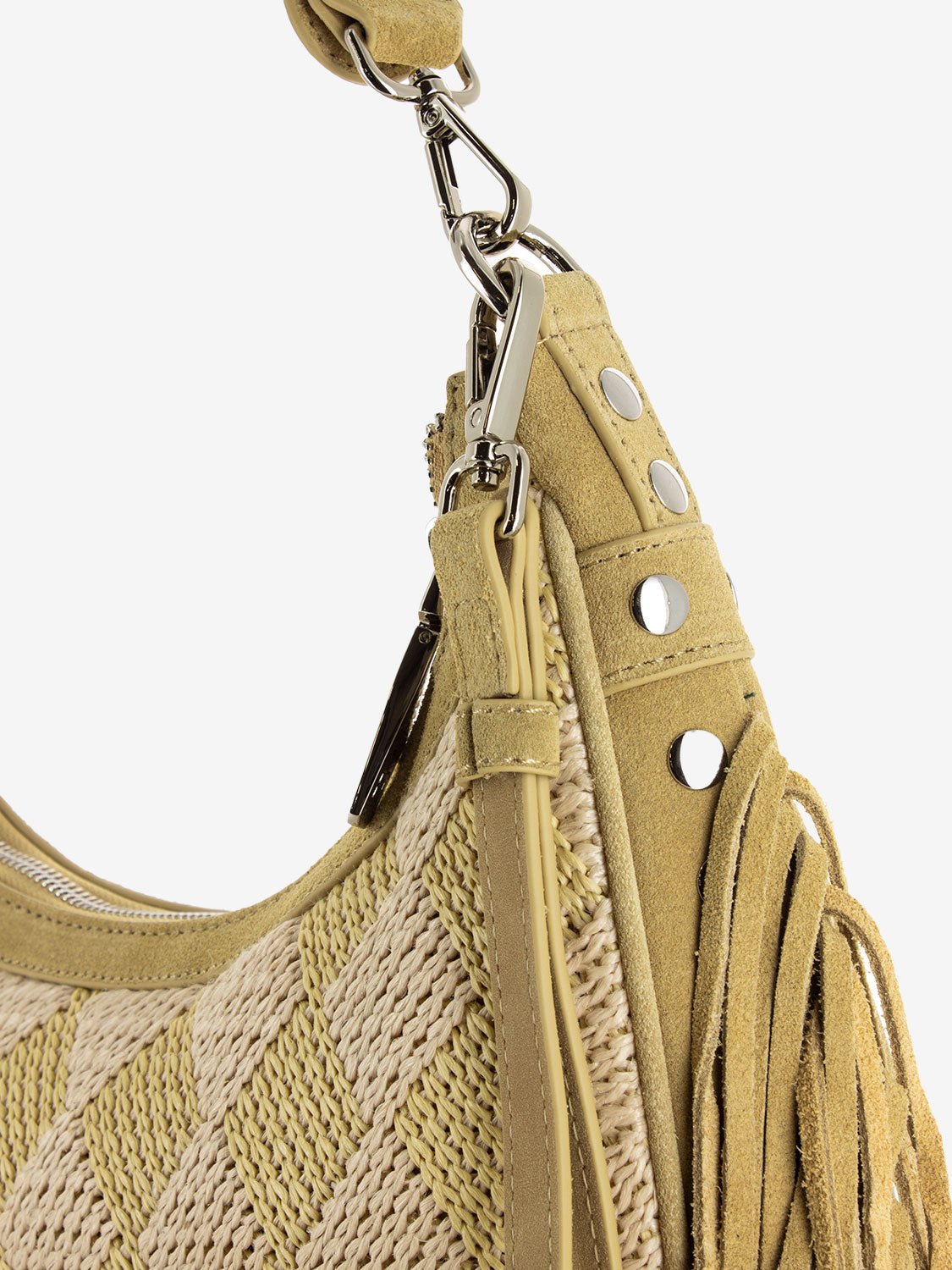 Large hobo Terra Straw fringes natural